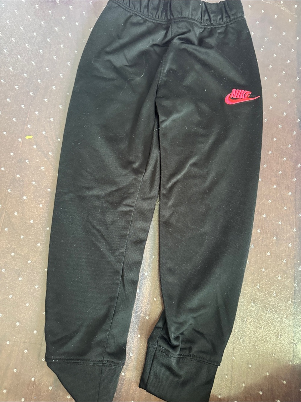 Nike Black Jogger Pants with Pink Swoosh Logo